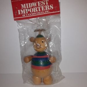 Vintage 1985 Wooden Bear Ornament New